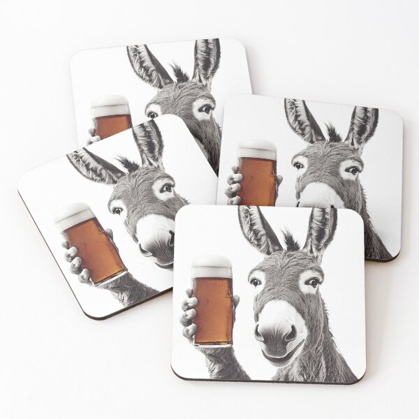 Item preview, Donkey Drinking Beer, Funny Drinking Humor Art designed and sold by CheekyAnimalz.