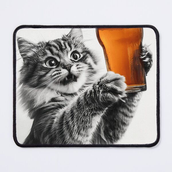 Item preview, Cat Drinking Beer, Funny Drinking Humor Art designed and sold by CheekyAnimalz.