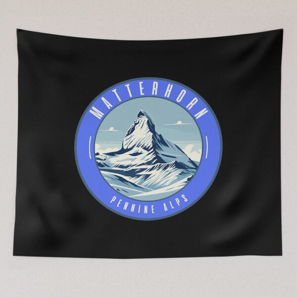 Item preview, Paisaje retro de la montaña Matterhorn designed and sold by MaateoDesign.
