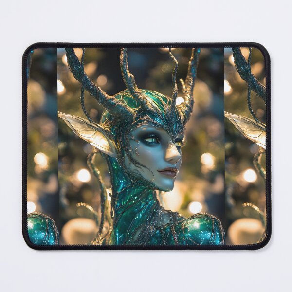 Item preview, Quantum Elf of the Cyber Christmas Realm designed and sold by AI-Only Creations.