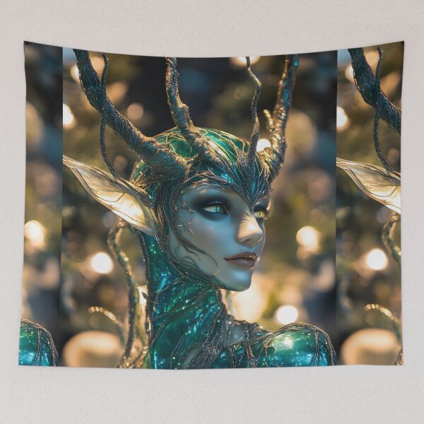 Item preview, Quantum Elf of the Cyber Christmas Realm designed and sold by AI-Only Creations.