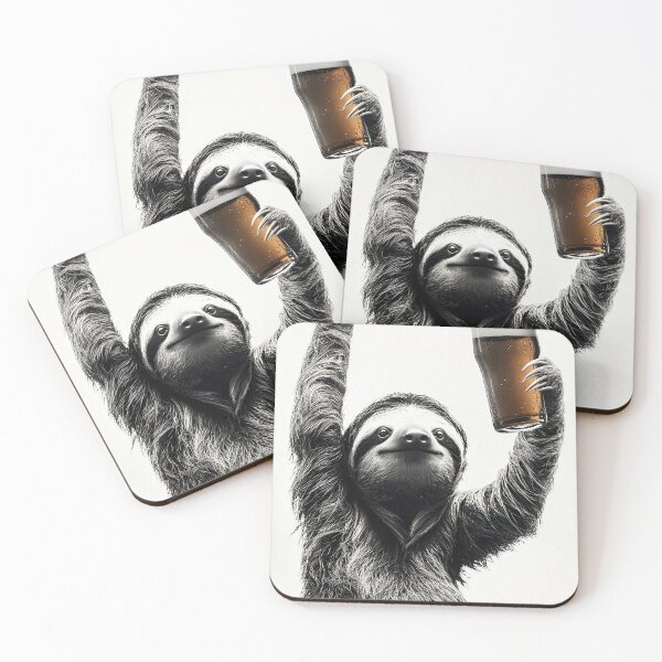 Item preview, Sloth Drinking Beer, Funny Drinking Humor Art designed and sold by CheekyAnimalz.