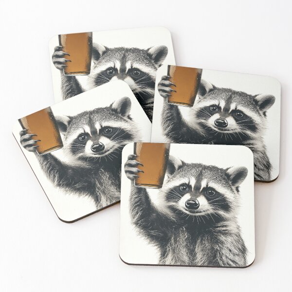 Item preview, Raccoon Drinking Beer, Funny Drinking Humor Art designed and sold by CheekyAnimalz.