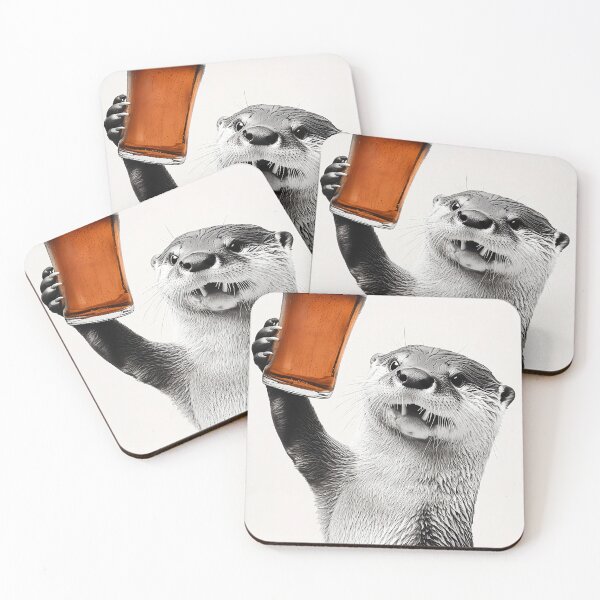 Item preview, Otter Drinking Beer, Funny Drinking Humor Art designed and sold by CheekyAnimalz.