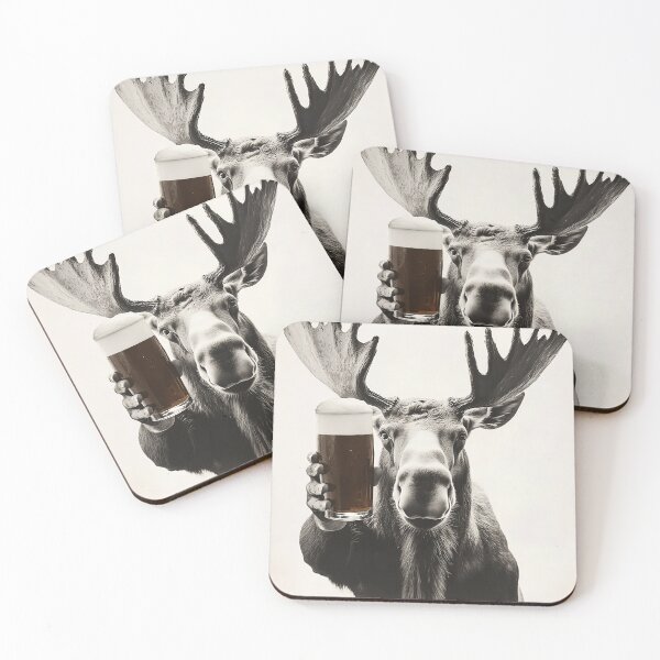 Item preview, Moose Drinking Beer, Funny Drinking Humor Art designed and sold by CheekyAnimalz.