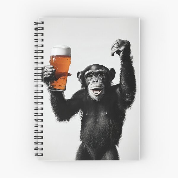 Item preview, Monkey Drinking Beer, Funny Drinking Humor Art designed and sold by CheekyAnimalz.