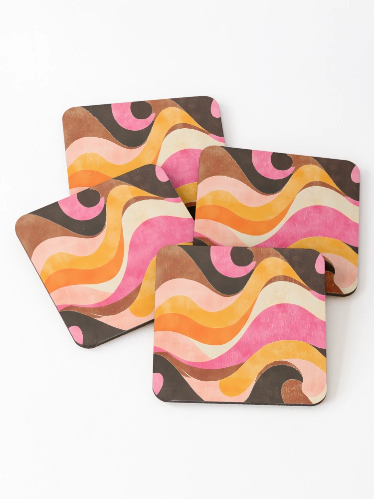 Thumbnail 1 of 5, Coasters (Set of 4), Retro Reverie designed and sold by AutoPopStudio.