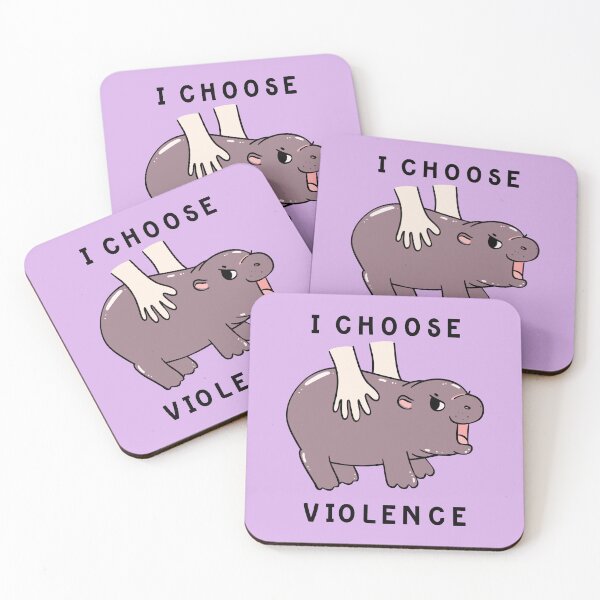 Item preview, I Choose Violence Moo Deng designed and sold by HematiteDesign.