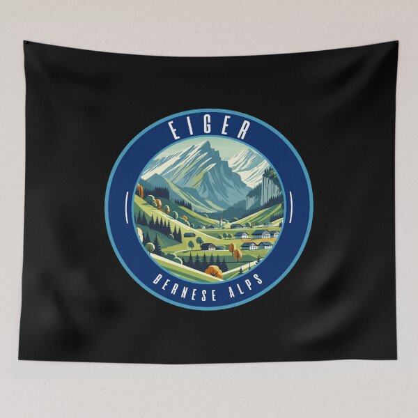 Item preview, Retro Eiger Mountain Landscape designed and sold by MaateoDesign.
