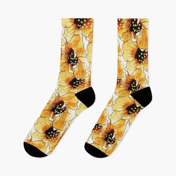 Item preview, Watercolor and Ink Floral Abstract Pattern in Yellow designed and sold by Artistestella.