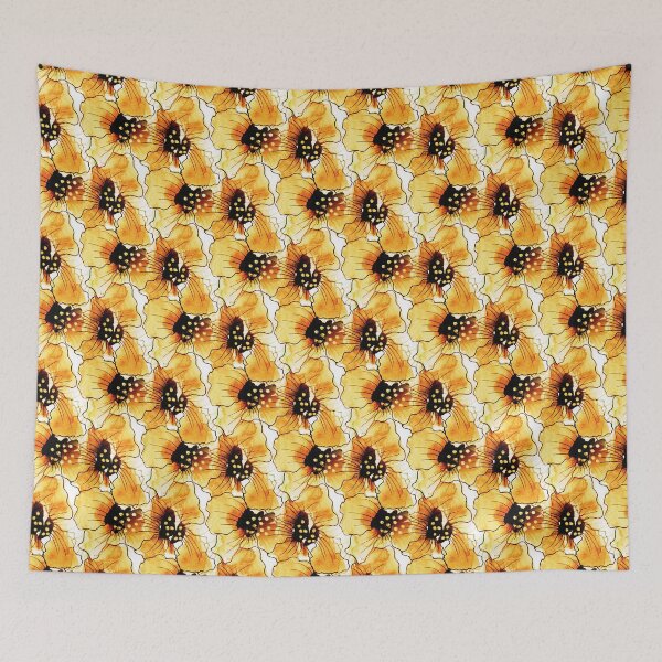 Item preview, Watercolor and Ink Floral Abstract Pattern in Yellow designed and sold by Artistestella.