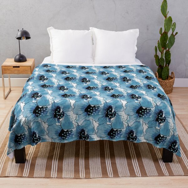 Item preview, Watercolor and Ink Floral Abstract Pattern in Blue designed and sold by Artistestella.