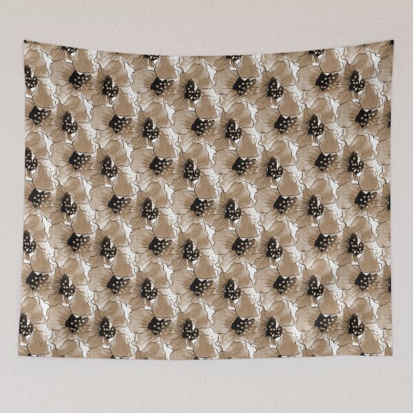 Item preview, Watercolor and Ink Floral Abstract Pattern in Brown designed and sold by Artistestella.