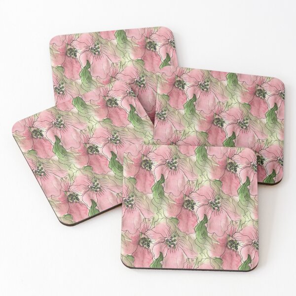 Item preview, Soft Loose Watercolor Floral Abstract Pattern in Rose designed and sold by Artistestella.