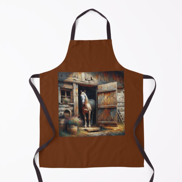 Item preview, Serene Scene: Majestic Horse at the Old Barn Entrance designed and sold by mustardseed-410.
