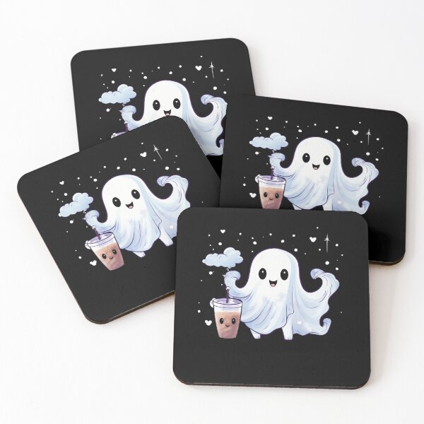 Item preview, Cute Ghost drinking coffee designed and sold by SMARTKIT  DESIGNAGENCY.