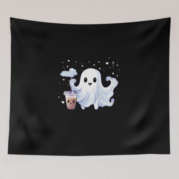 Item preview, Cute Ghost drinking coffee designed and sold by SMARTKIT  DESIGNAGENCY.
