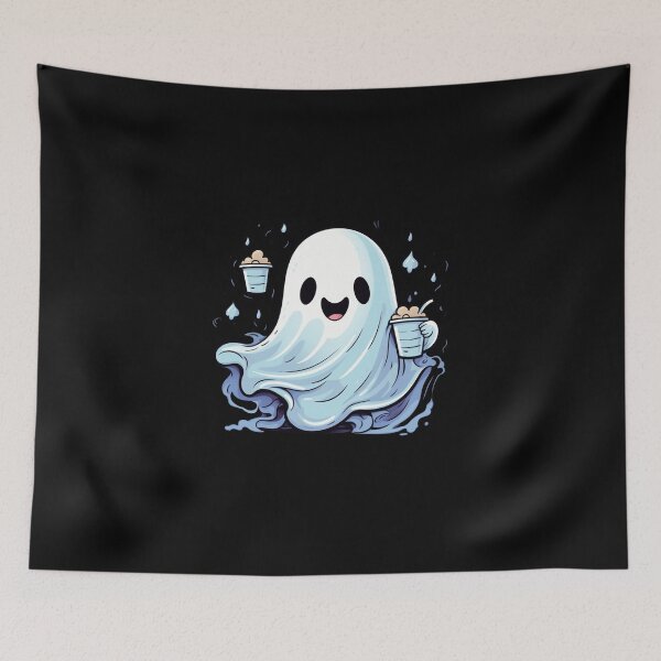 Item preview, Cute Ghost drinking ice coffee designed and sold by SMARTKIT  DESIGNAGENCY.