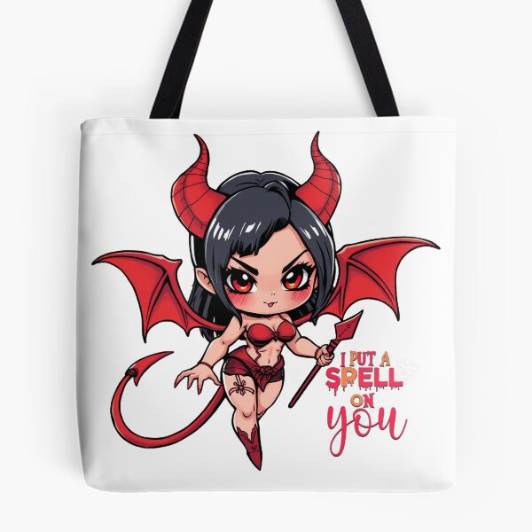 Item preview, I put a spell on you chibi devil lady designed and sold by KnottyToons.