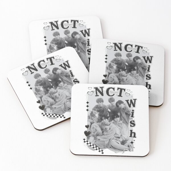 Item preview, NCT WISH K-Pop Black and White Collage Design designed and sold by AJUNICE STUDIO.