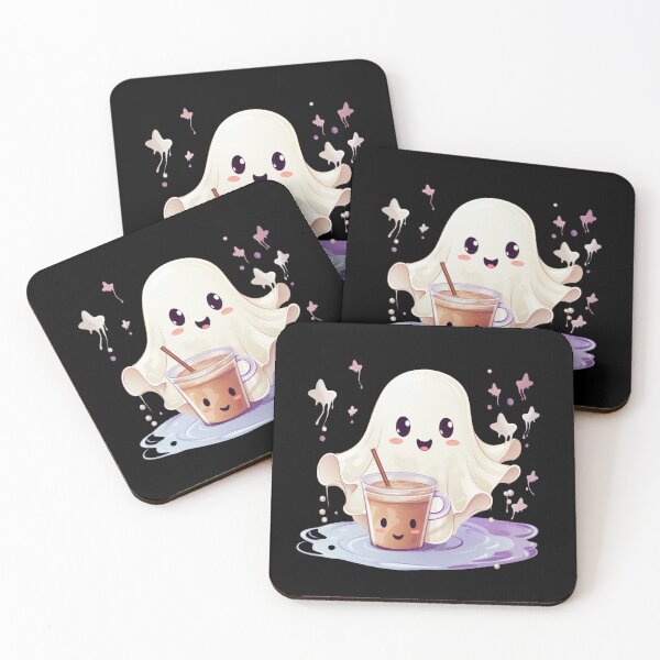 Item preview, Cute Ghost drinking coffee designed and sold by SMARTKIT  DESIGNAGENCY.