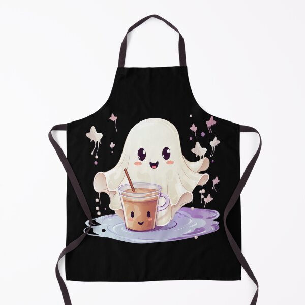 Item preview, Cute Ghost drinking coffee designed and sold by SMARTKIT DESIGNAGENCY.
