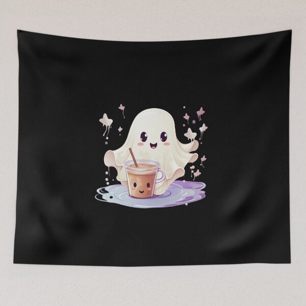 Item preview, Cute Ghost drinking coffee designed and sold by SMARTKIT  DESIGNAGENCY.