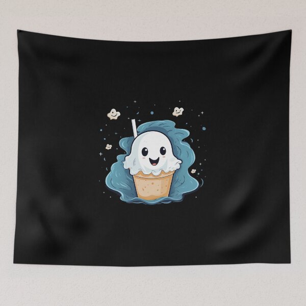Item preview, Cute Ghost drinking coffee designed and sold by SMARTKIT  DESIGNAGENCY.