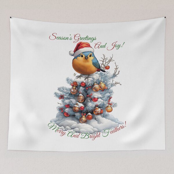 Item preview, Season's Greetings Bird, Holiday Cheer Art, Christmas Bird Design, Festive Winter Illustration designed and sold by BukkyStory.