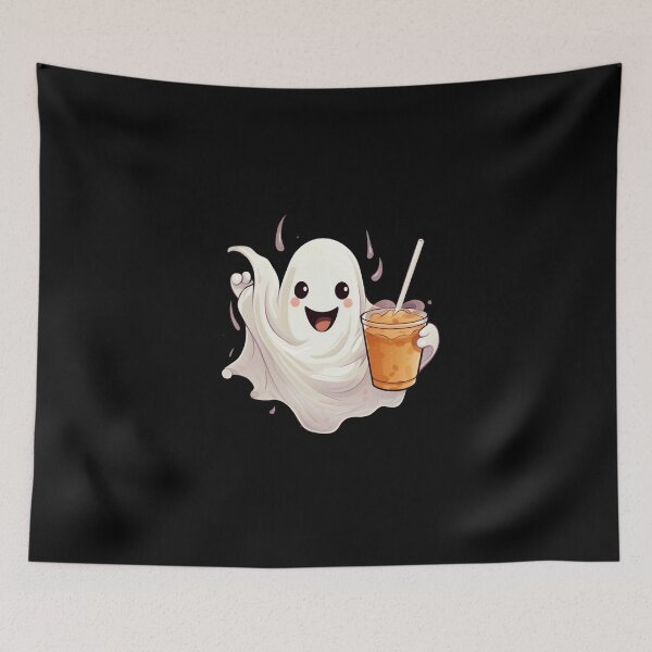 Item preview, Cute Ghost drinking coffee designed and sold by SMARTKIT  DESIGNAGENCY.