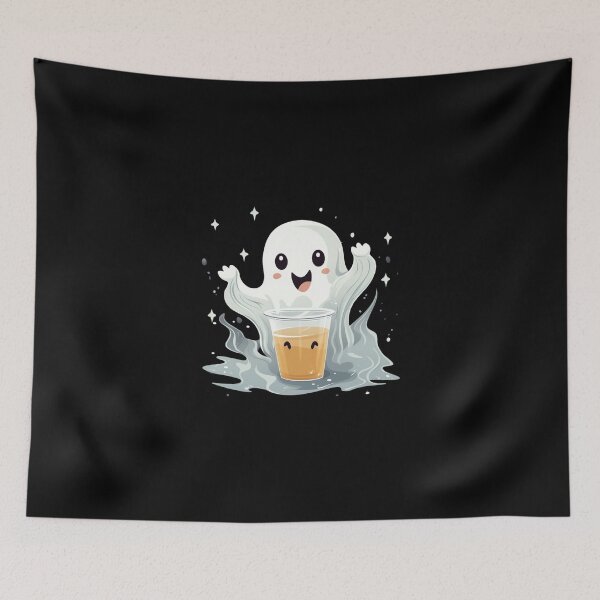 Item preview, Cute Ghost drinking coffee designed and sold by SMARTKIT  DESIGNAGENCY.