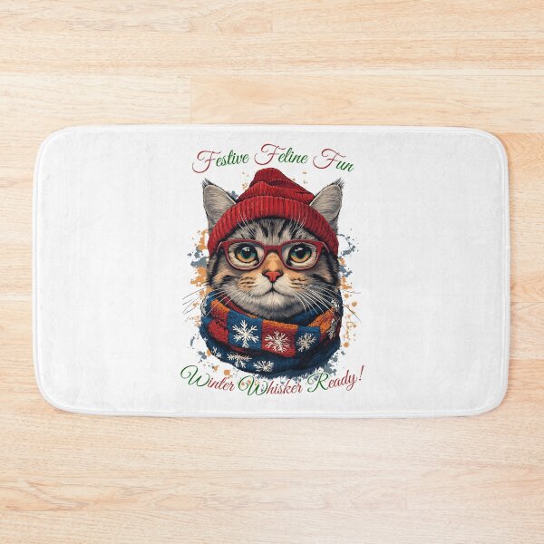 Item preview, Festive Cat Art, Winter Cat Illustration, Cozy Cat Design, Holiday Feline Fun, Christmas Cat Image designed and sold by BukkyStory.