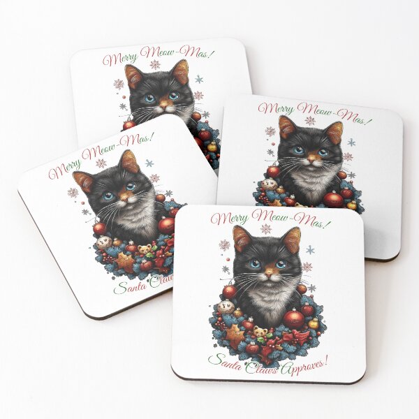 Item preview, Merry Meowmas Cat, Festive Cat Art, Holiday Cat Illustration, Christmas Cat Decor, Cat with Ornaments designed and sold by BukkyStory.