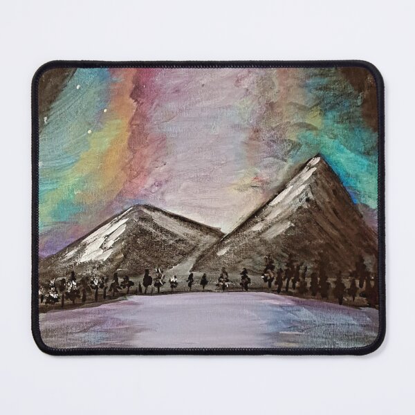 Item preview, Colors of northern lights in rocky mountains designed and sold by painttime.