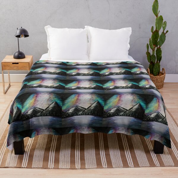Item preview, Colors of northern lights in rocky mountains designed and sold by painttime.