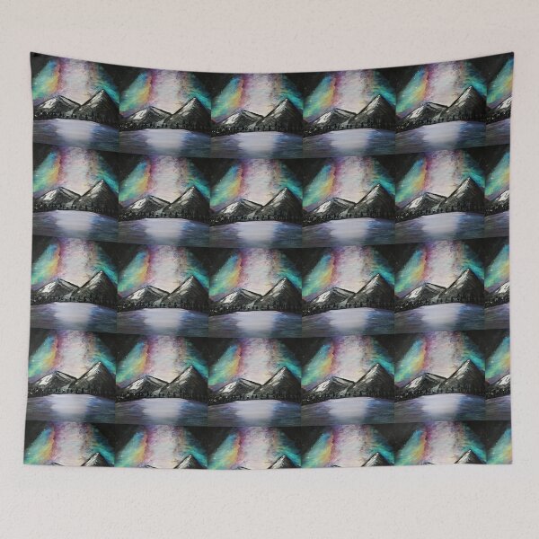 Item preview, Colors of northern lights in rocky mountains designed and sold by painttime.