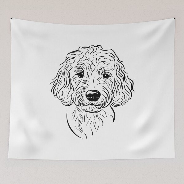 Item preview, Goldendoodle Line Art Design Black Dog Lover Art for Goldendoodle Fans designed and sold by meganohm.