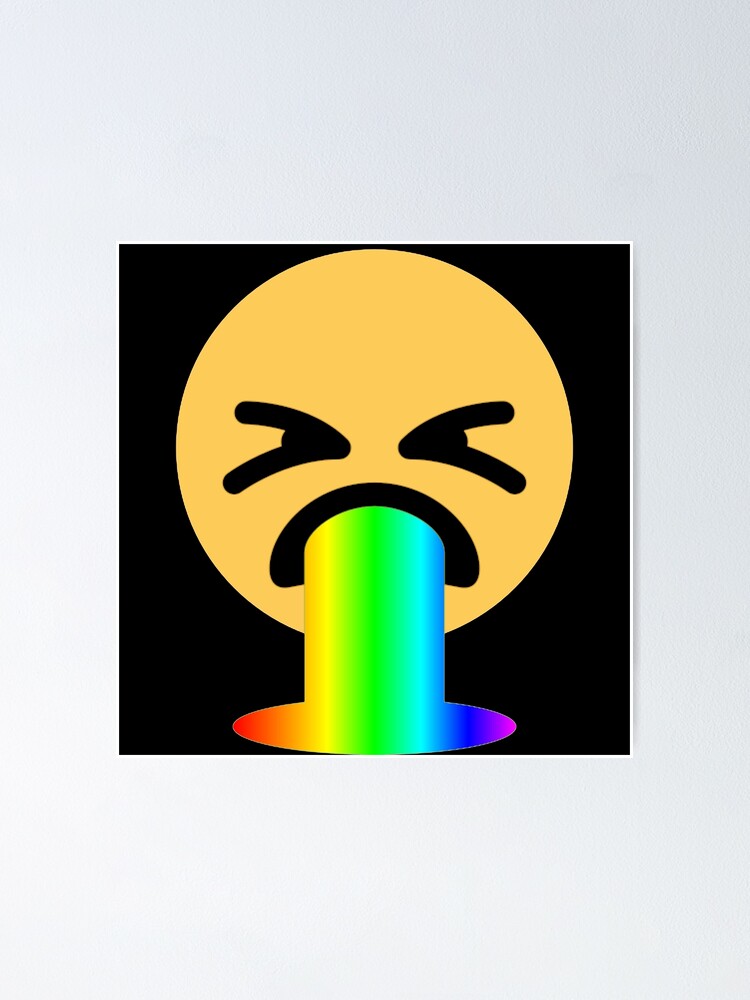 Poster Emoji Vomi Arc En Ciel Par Gossiprag Redbubble