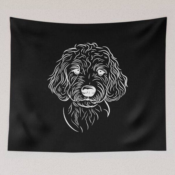 Item preview, Goldendoodle Line Art Design - White Minimalist Art for Goldendoodle Lovers designed and sold by meganohm.