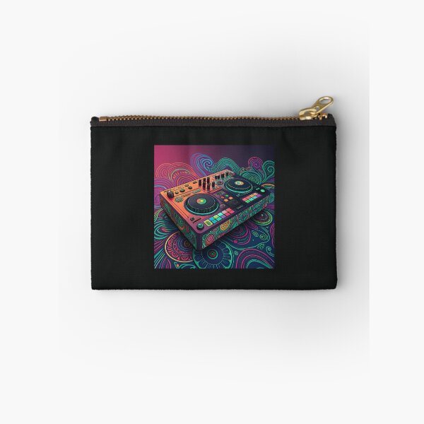 Item preview, DJ mixer art in neon colors designed and sold by AhArtMe.