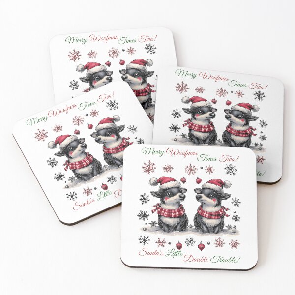 Item preview, Festive Dog Illustration, Holiday Puppies Art, Christmas Dog Design, Santa Hat Dogs, Double Holiday Pups designed and sold by BukkyStory.