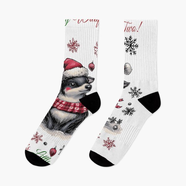 Item preview, Festive Dog Illustration, Holiday Puppies Art, Christmas Dog Design, Santa Hat Dogs, Double Holiday Pups designed and sold by BukkyStory.