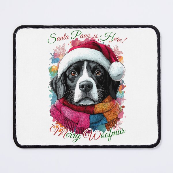 Item preview, Christmas Dog Art, Santa Hat Dog, Festive Dog Illustration, Holiday Pet Design, Merry Woofmas Image designed and sold by BukkyStory.