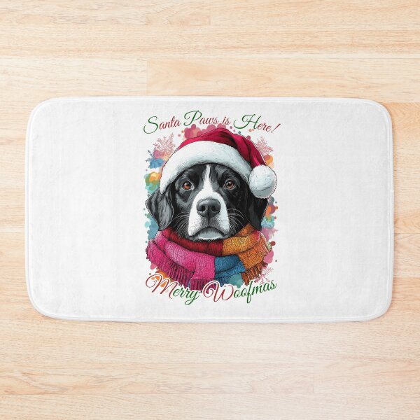 Item preview, Christmas Dog Art, Santa Hat Dog, Festive Dog Illustration, Holiday Pet Design, Merry Woofmas Image designed and sold by BukkyStory.