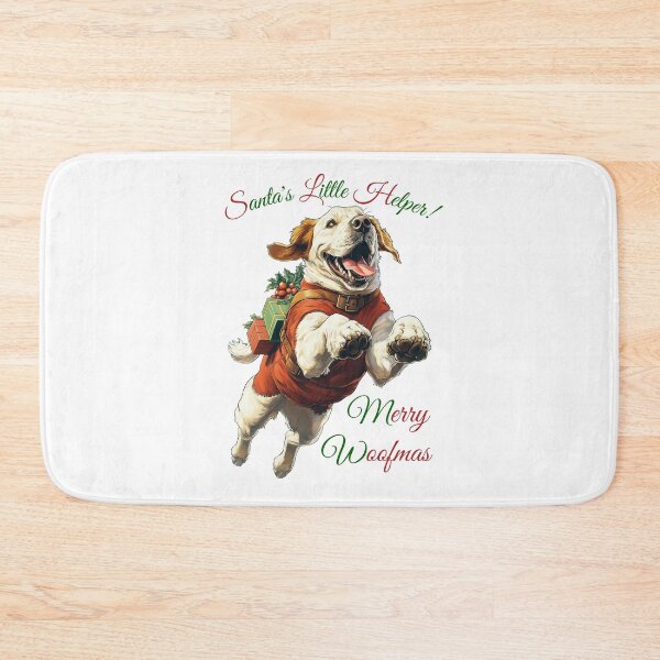 Item preview,  Santa's Little Helper Dog, Christmas Dog Art, Festive Pet Illustration, Holiday Dog Design, Merry Woofmas Dog designed and sold by BukkyStory.