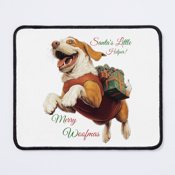 Item preview, Santa's Helper Dog, Festive Dog Art, Christmas Dog Illustration, Holiday Pet Design, Merry Woofmas Dog designed and sold by BukkyStory.