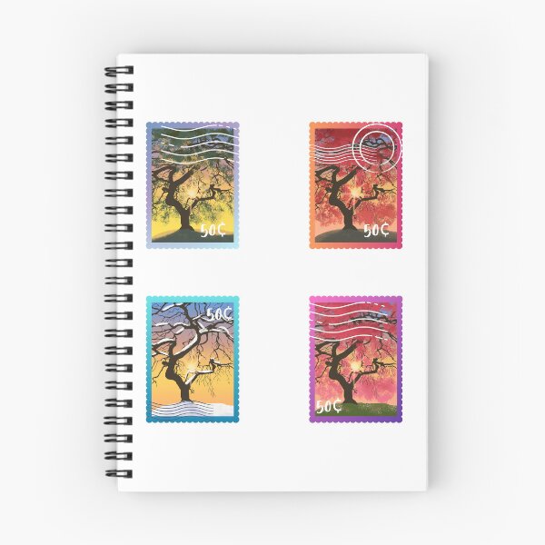 Item preview, Seasonal Tree Silhouette Postage Stamp Art Collection designed and sold by Artistic  Touch.