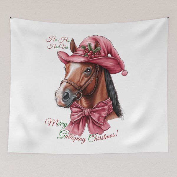 Item preview, Christmas Horse Art, Festive Horse Illustration, Holiday Horse Design, Seasonal Animal Art, Merry Galloping Christmas designed and sold by BukkyStory.