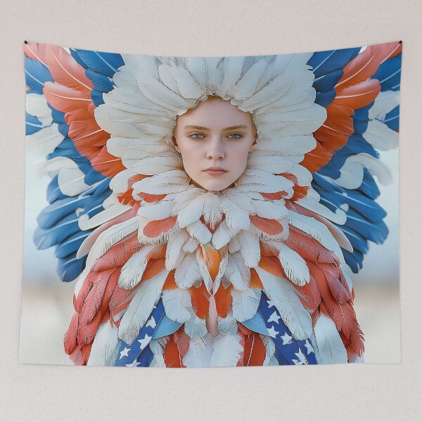 Item preview, "Elaborate Eagle Costume in USA Flag Palette" designed and sold by MacroArtHub.