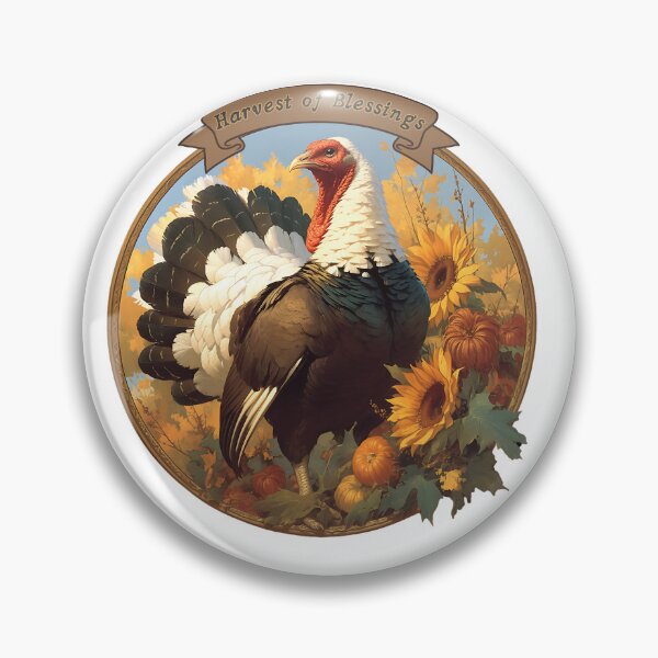 Item preview, Thanksgiving Turkey in Fall foliage, "Harvest of Blessings" designed and sold by MudcreekDesign.